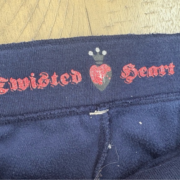 Womens Navy Velour Pants jacket S Set V2K vintage retro outfit twisted heart - Picture 7 of 16